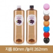 페트병 (28파이 브릿지마개)갈색신형일자페트 1000ml  (A) 84개