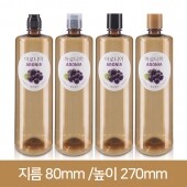 (특허)페트병 [계량더블캡]갈색신형일자페트 1000ml 28파이 (A) 84개