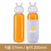 사랑해요 토끼 유리보틀 300ml 보라(A) 1개