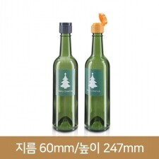 유리병 [똑딱이마개] 와인375ml(녹색,스크류) (A) 40개(박스상품)