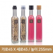 (특허)유리병 사각투명250g(A) 48개 [계량더블캡]