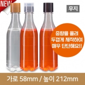 (특허)[계량더블캡](무지)단단한 소주페트병  바닥오발 350ml 28파이 스크류 160개 (A)