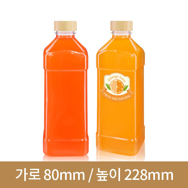 [대나무 우드마개]페트병 사각쥬스페트 1L 35파이 126개(A)