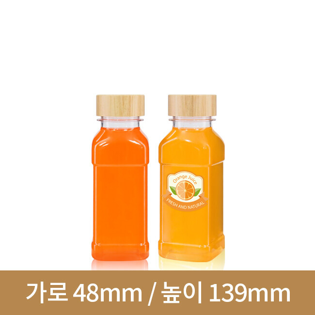 [대나무 우드마개]페트병 사각쥬스페트 200ml 35파이 315개(A)