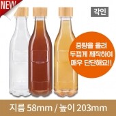 [대나무 우드마개](무지)단단한 소주페트병 바닥오발 350ml 28파이 스크류 160개 (A)