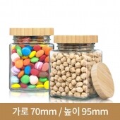 [대나무 우드마개]유리병 잼병 신사각허브 63파이 280ml(A) 105개