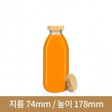 [대나무 우드마개]유리병 우유병 SALE!(유리병)쥬스500(A) 38파이(밀크티병) 24개(박스상품)