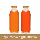 (대나무 우드마개) 쥬스유리병600ml 38파이 24개(A)