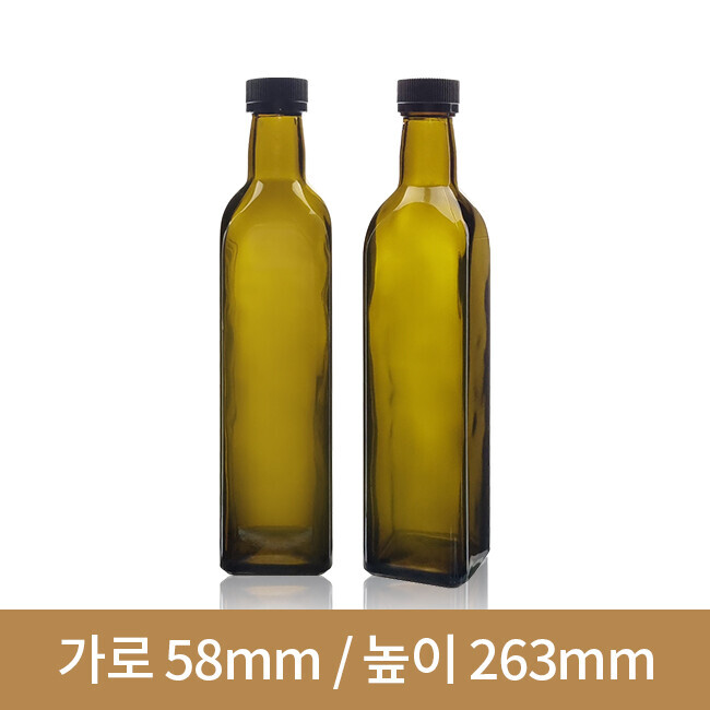 (31더치캡)유리병 올리브사각오일 500ml(A) 35개