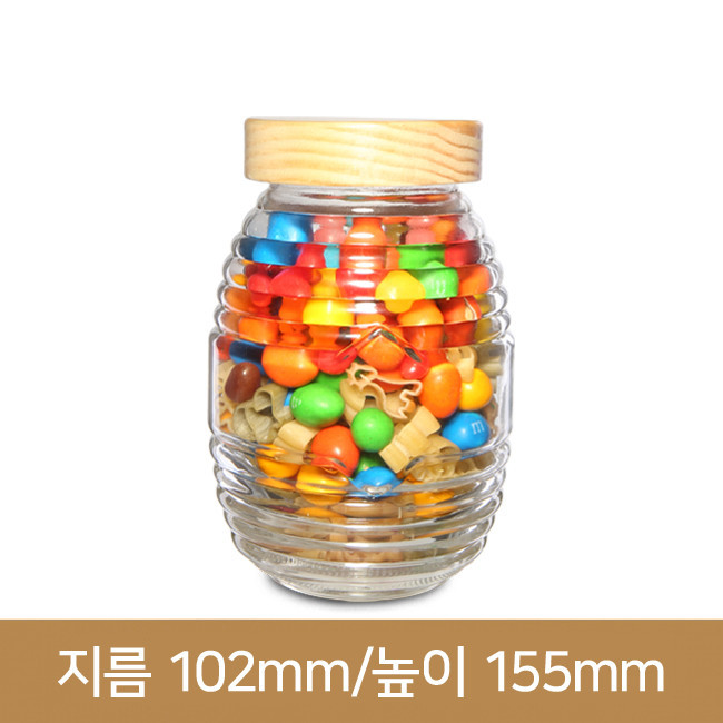 유리병 꿀병 수공예나무캡_벌꿀750ml - 45개(70파이#)