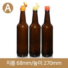 유리병 (A타입)웨이 갈색기름병 500ml(A-W)48개(박스상품)