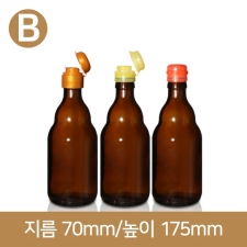 유리병 (B타입)웨이 갈색기름병 330ml(A-W)40개(박스상품)