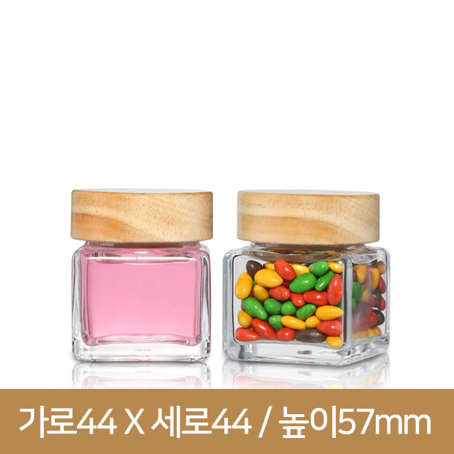 유리병 눌러서닫는나무콜크마개_미니사각55g(A) 40파이 189개