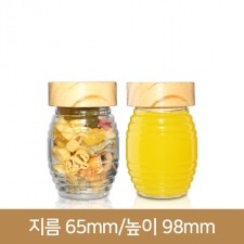 유리병 꿀병 웨이벌꿀250(A-W) 120개 53파이 [수공예나무캡](박스상품)