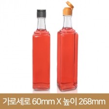 [똑딱이마개]대봉사각유리병500ml 20개(BO)(박스상품)