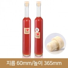유리병 아이스와인500ml 투명[플라스틱콜크](K) 35개(박스상품)