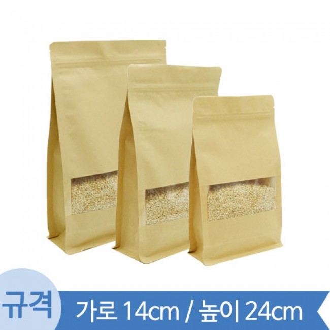 라프트 줄창 지퍼스탠드 봉투 14cm x 24cm (BB) 100장