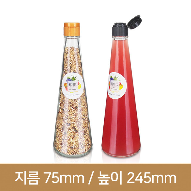 유리병 [스크류똑딱이]삼각원형 375ml(K) 28개