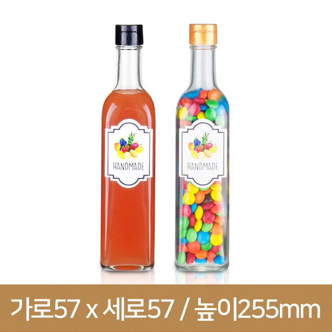 유리병 사각투명420ml (A) 24개