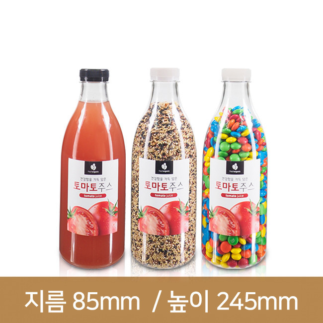 (JU-1000 P 투명)대박쥬스1000ml 투명원형 전용38파이 72개(B)