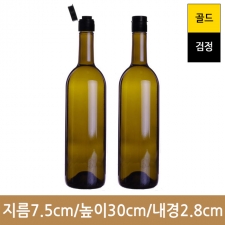 유리병 (똑딱이마개) 와인750ml 엔틱갈색스크류(A) 24개