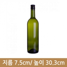 유리병 와인750ml(갈녹색, 콜크마개) (A) 24개(박스상품)