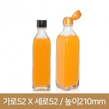 유리병 사각투명300ml 소캡 (A) 48개(박스상품)