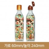 유리병 사각투명475ml (A) 40개 대캡